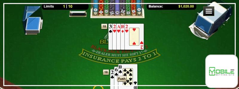 blackjack push rules payout