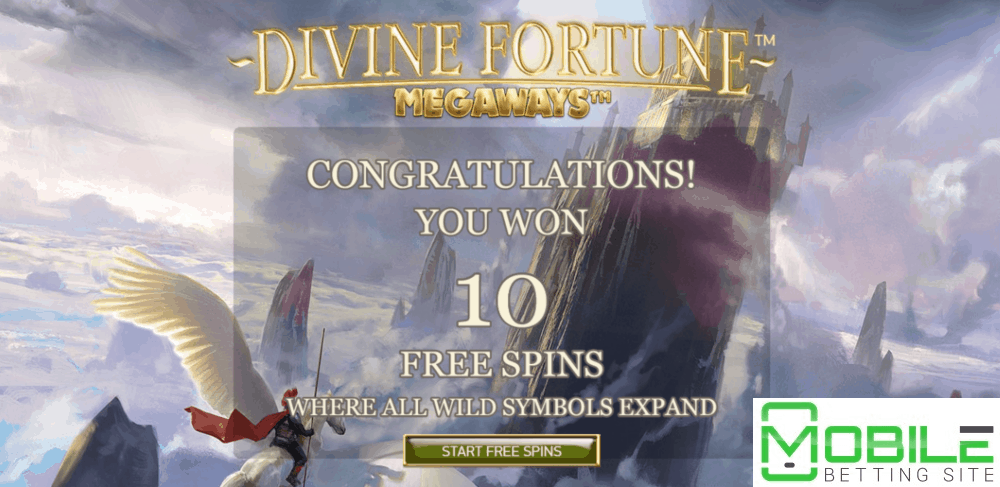 free spins on Divine Fortune Megaways slot