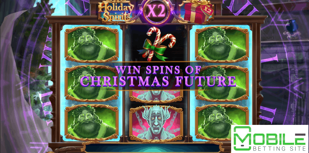 Holiday Spirits win spins bonus feature