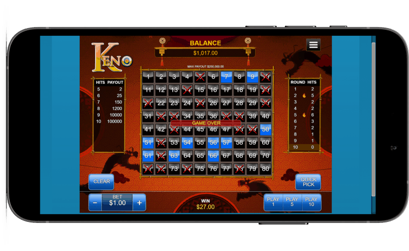 mobile keno game