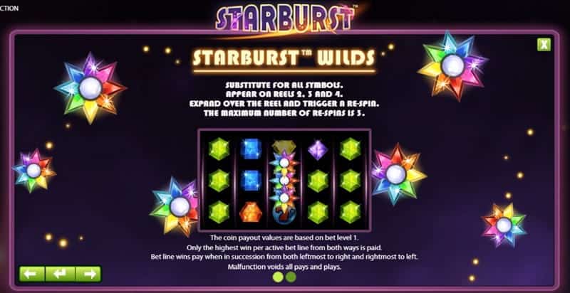 Starburst features & wilds