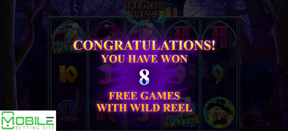 free spins on witchy wins slot wild reel